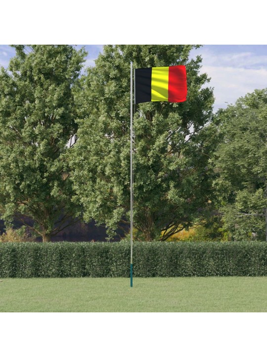 Vlajka Belgie a stožár 6,23 m hliník