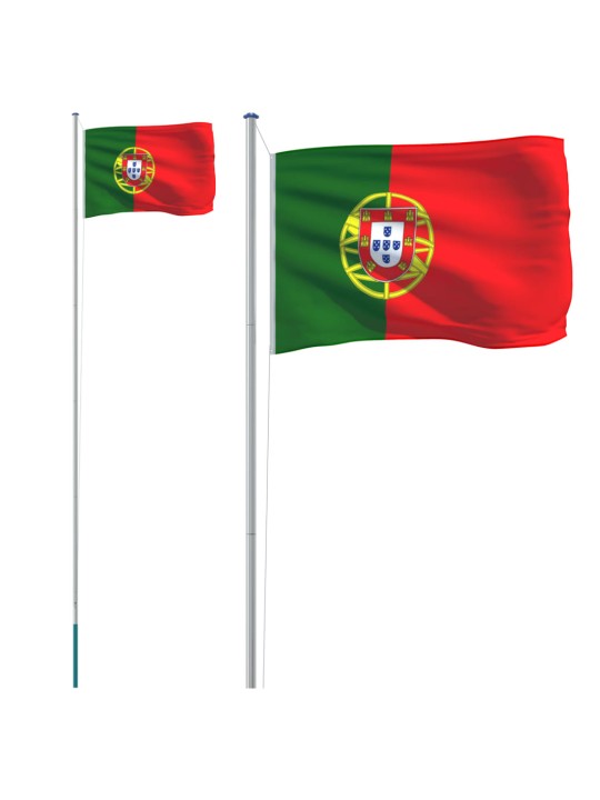 Vlajka Portugalska a stožár 6,23 m hliník