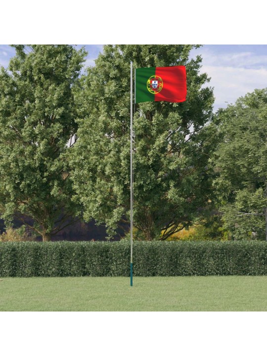 Vlajka Portugalska a stožár 6,23 m hliník