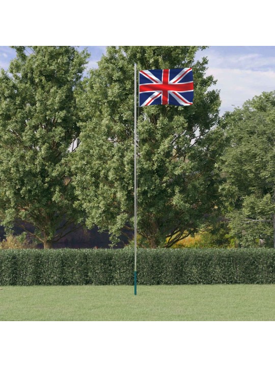 Vlajka UK a stožár 6,23 m hliník