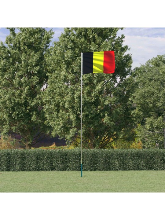 Vlajka Belgie a stožár 5,55 m hliník