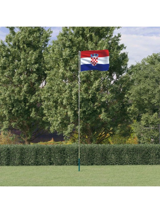 Vlajka chorvatska a stožár 5,55 m hliník