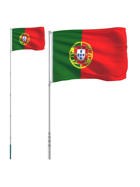 Vlajka Portugalska a stožár 5,55 m hliník