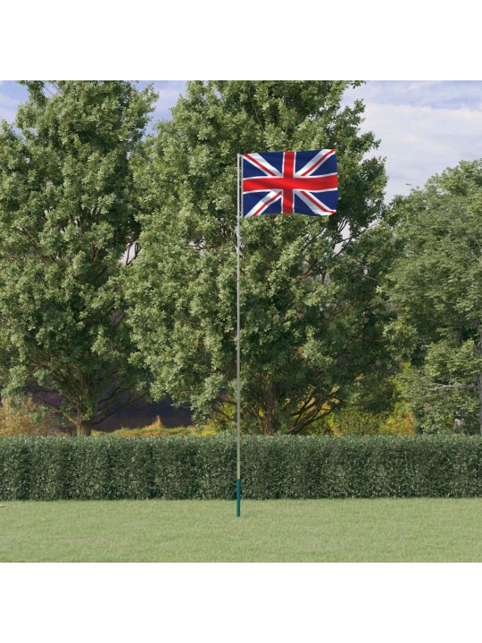 Vlajka UK a stožár 5,55 m hliník