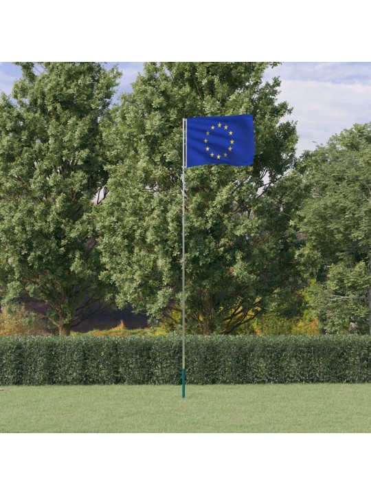 Vlajka evropské unie a stožár 5,55 m hliník
