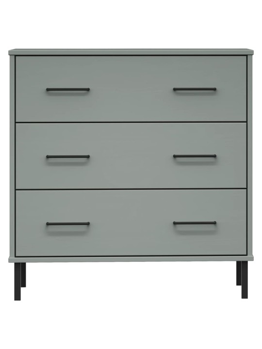 Příborník se 3 zásuvkami šedý 77x40x79,5 cm masivní dřevo OSLO