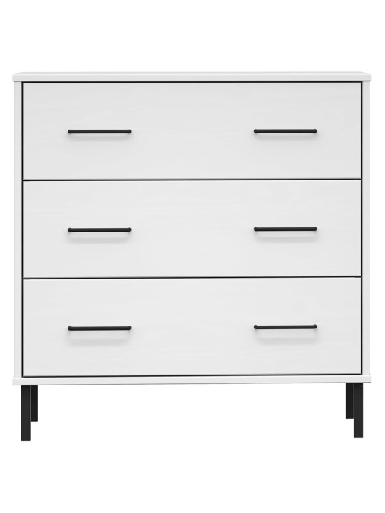 Příborník se 3 zásuvkami bílý 77x40x79,5 cm masivní dřevo OSLO