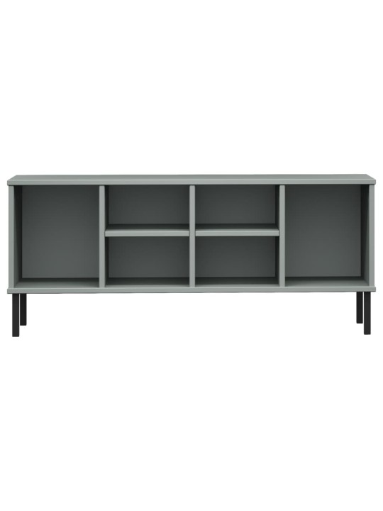 Botník s kovovými nohami šedý 106x35x45 cm masivní dřevo OSLO