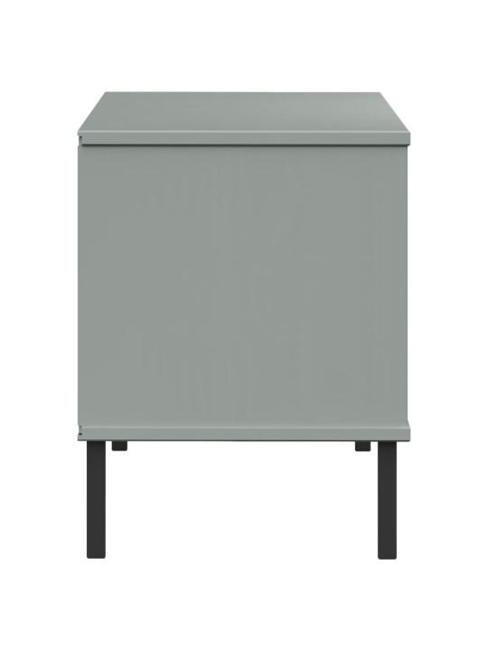 Botník s kovovými nohami šedý 106x35x45 cm masivní dřevo OSLO