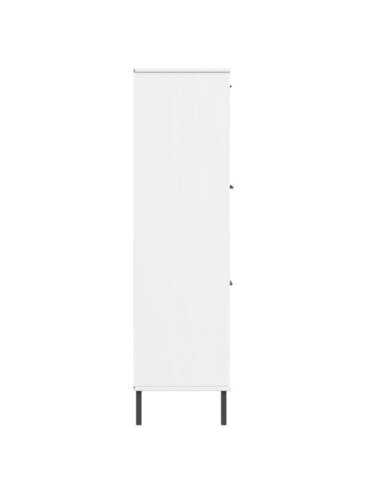 Knihovna s kovovými nohami bílá 90 x 35 x 128,5 cm masiv OSLO