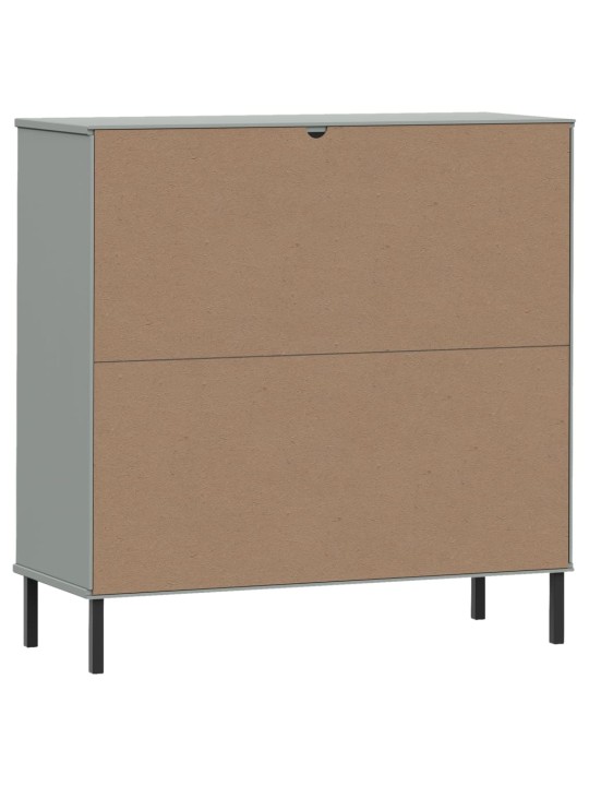 Knihovna s kovovými nohami šedá 90 x 35 x 90,5 cm masiv OSLO