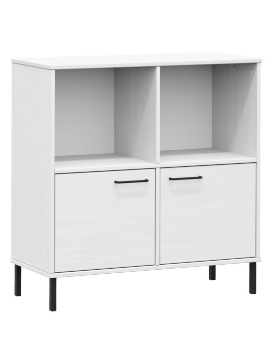 Knihovna s kovovými nohami bílá 90 x 35 x 90,5 cm masiv OSLO