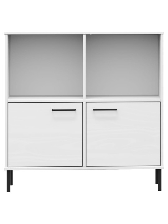 Knihovna s kovovými nohami bílá 90 x 35 x 90,5 cm masiv OSLO