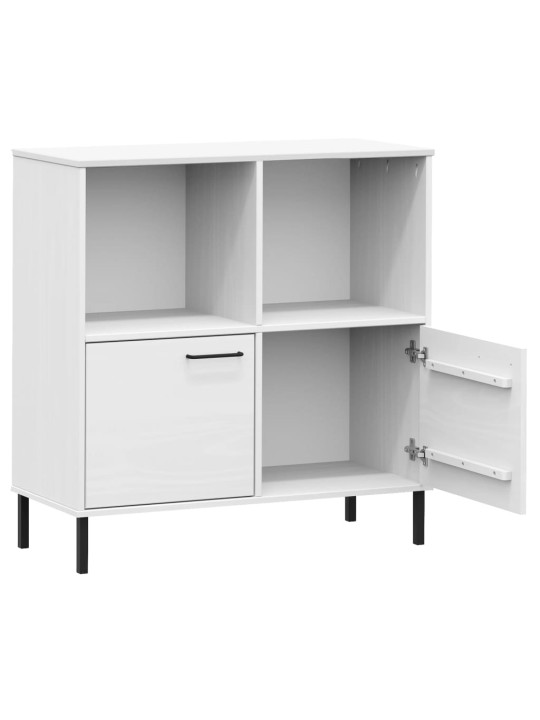Knihovna s kovovými nohami bílá 90 x 35 x 90,5 cm masiv OSLO