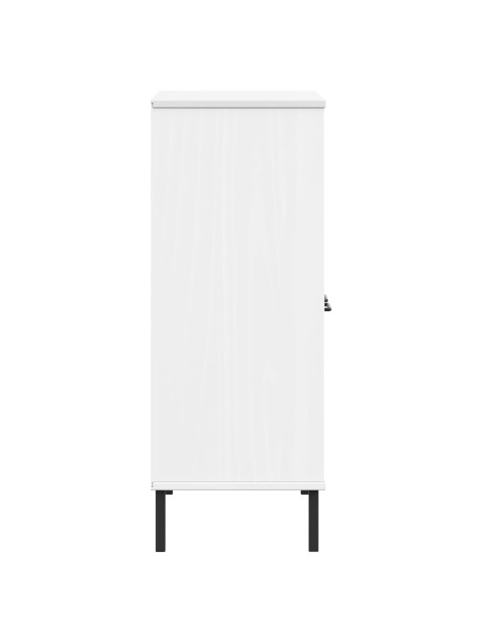 Knihovna s kovovými nohami bílá 90 x 35 x 90,5 cm masiv OSLO