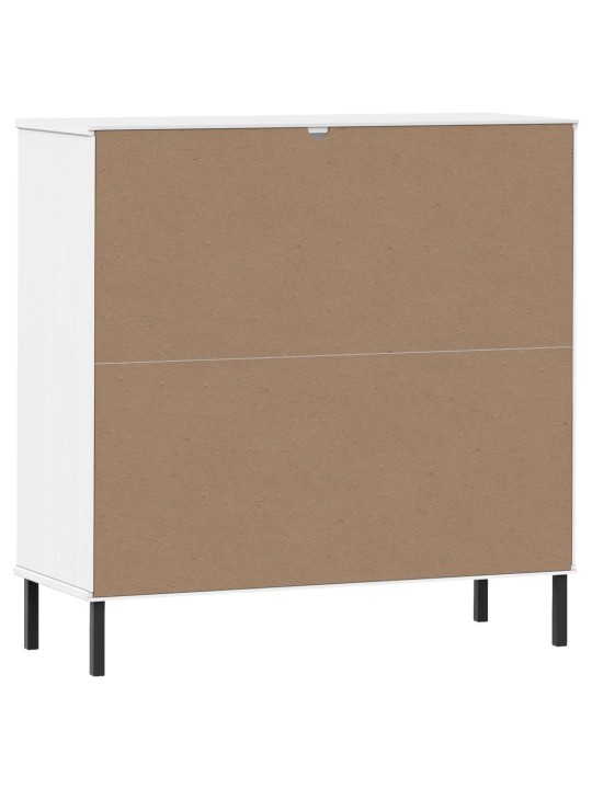 Knihovna s kovovými nohami bílá 90 x 35 x 90,5 cm masiv OSLO