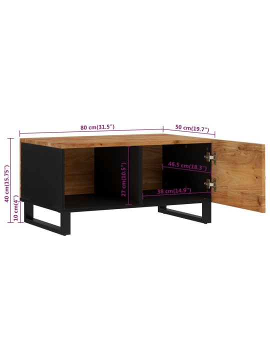 Konferenční stolek 80 x 50 x 40 cm masivní akácie a kompozit