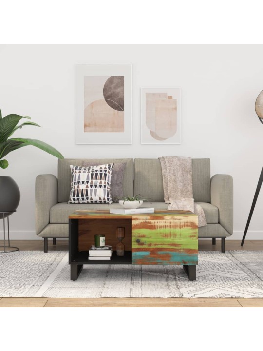 Konferenční stolek 80 x 50 x 40 cm recyklované dřevo a kompozit