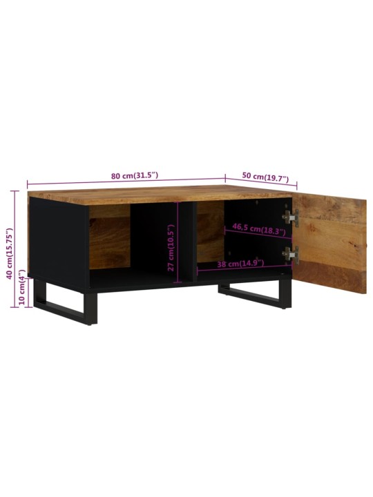 Konferenční stolek 80 x 50 x 40 cm masivní mangovník a kompozit