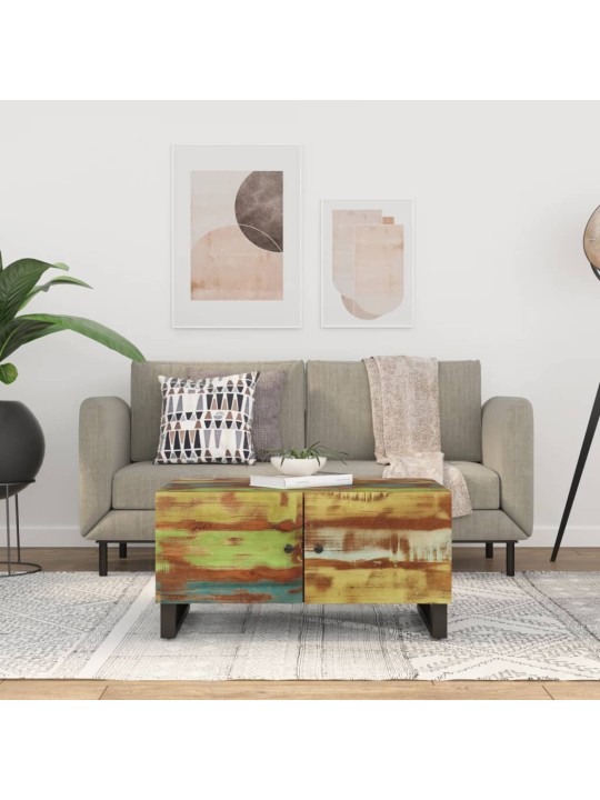 Konferenční stolek 80 x 50 x 40 cm recyklované dřevo a kompozit
