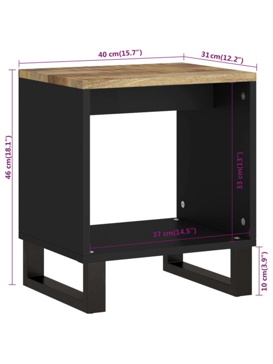 Konferenční stolek 40 x 31 x 46 cm masivní mangovník a kompozit