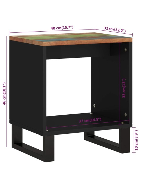 Konferenční stolek 40 x 31 x 46 cm recyklované dřevo a kompozit