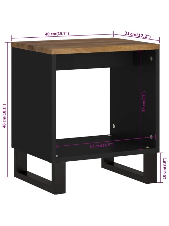 Konferenční stolek 40 x 31 x 46 cm masivní mangovník a kompozit