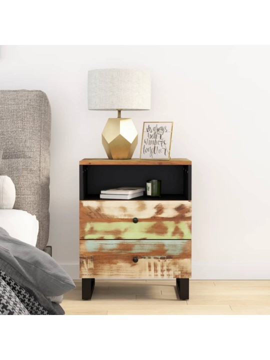 Noční stolek 50x33x62 cm masivní recyklované a kompozitní dřevo