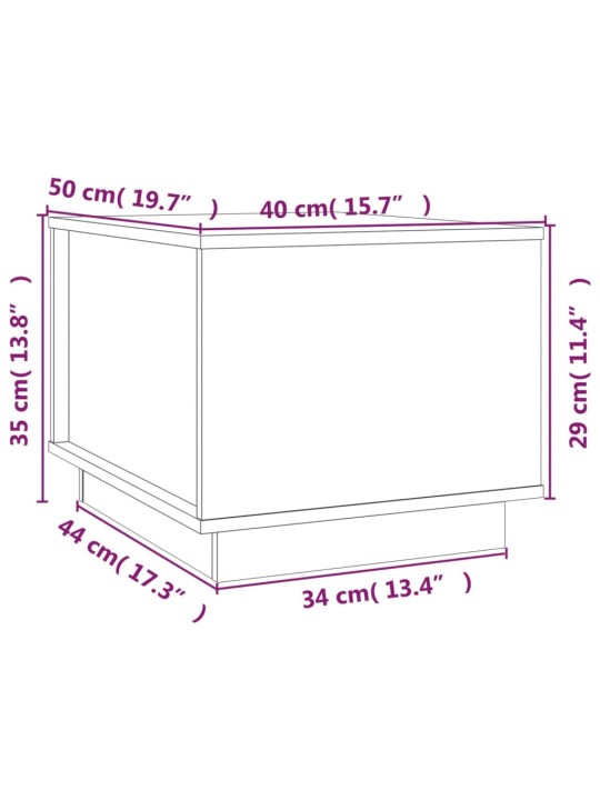 Konferenční stolek šedý 40 x 50 x 35 cm masivní borové dřevo