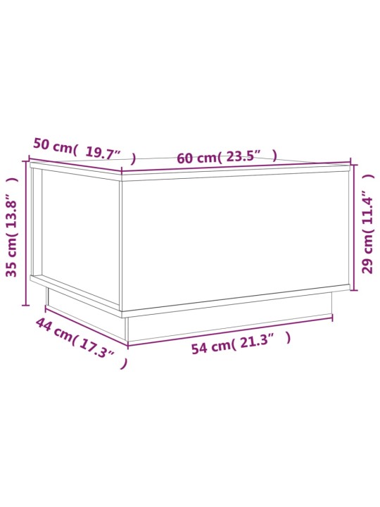 Konferenční stolek šedý 60x50x35 cm masivní borové dřevo