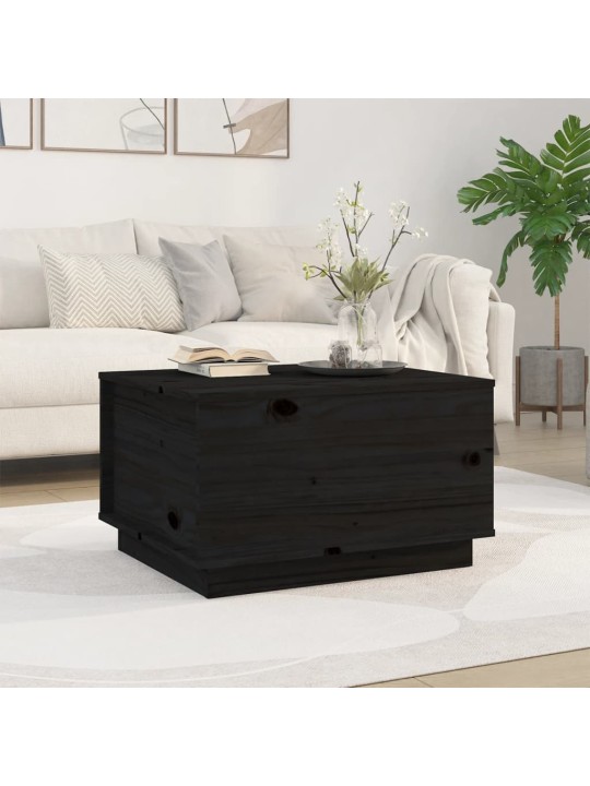 Konferenční stolek černý 60x50x35 cm masivní borové dřevo