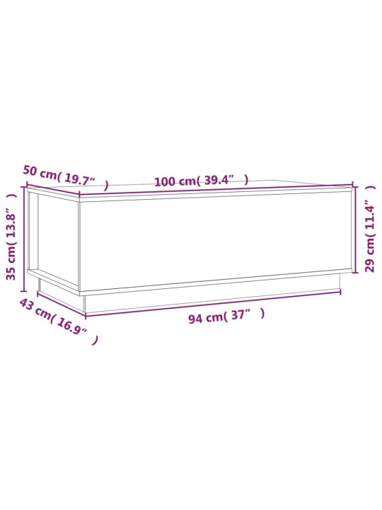 Konferenční stolek 100x50x35 cm masivní borové dřevo