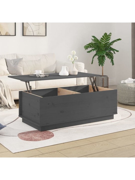 Konferenční stolek šedý 100x50x35 cm masivní borové dřevo