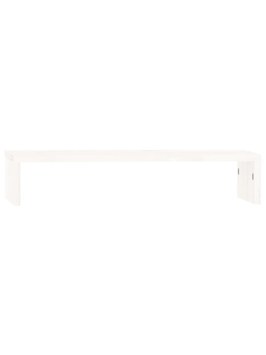 Stojan na monitor bílý 50x27x10 cm masivní borové dřevo