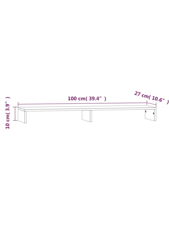 Stojan na monitor 100x27x10 cm masivní borové dřevo