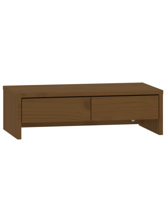 Stojan na monitor medově hnědý 50x27x15 cm masivní borové dřevo