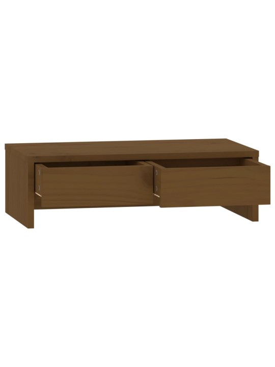 Stojan na monitor medově hnědý 50x27x15 cm masivní borové dřevo