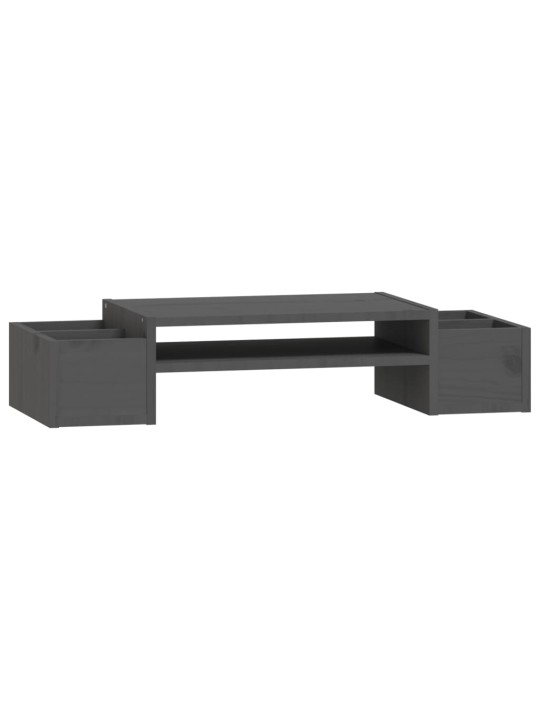 Stojan na monitor bílý 70x27,5x15 cm masivní borové dřevo