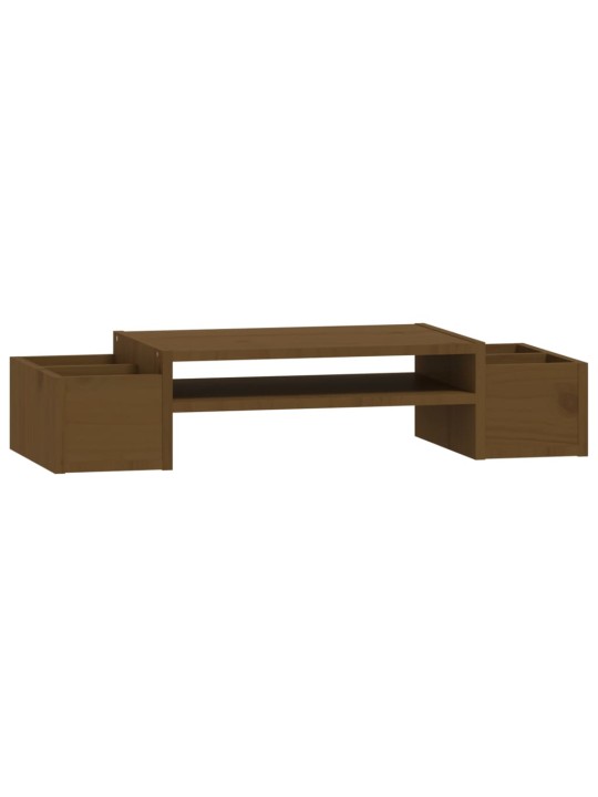 Stojan na monitor medově hnědý 70x27,5x15 cm masivní borovice