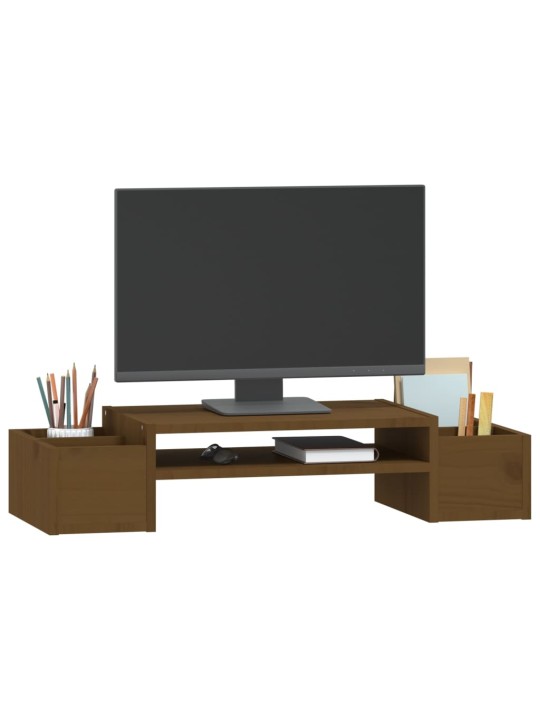 Stojan na monitor medově hnědý 70x27,5x15 cm masivní borovice