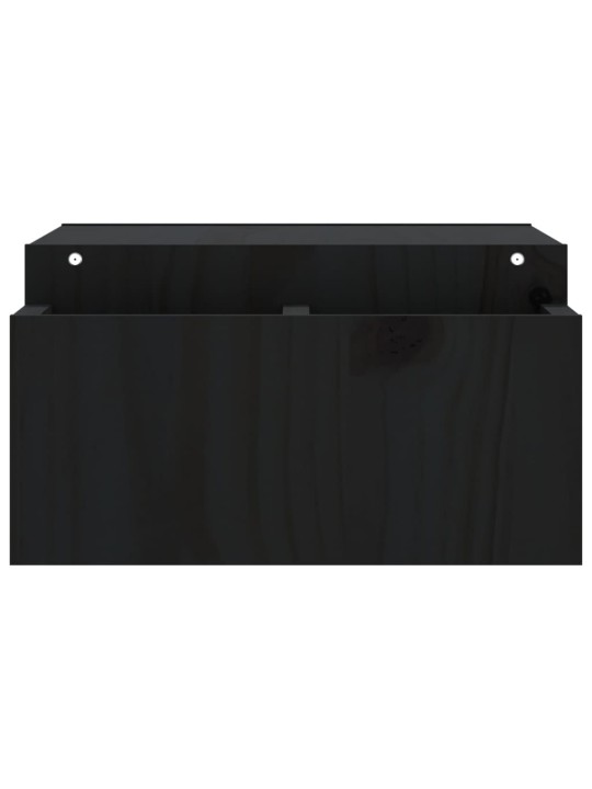 Stojan na monitor černý 70x27,5x15 cm masivní borové dřevo