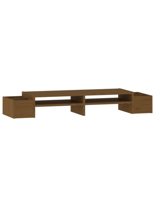 Stojan na monitor medově hnědý 100x27,5x15 cm masivní borovice