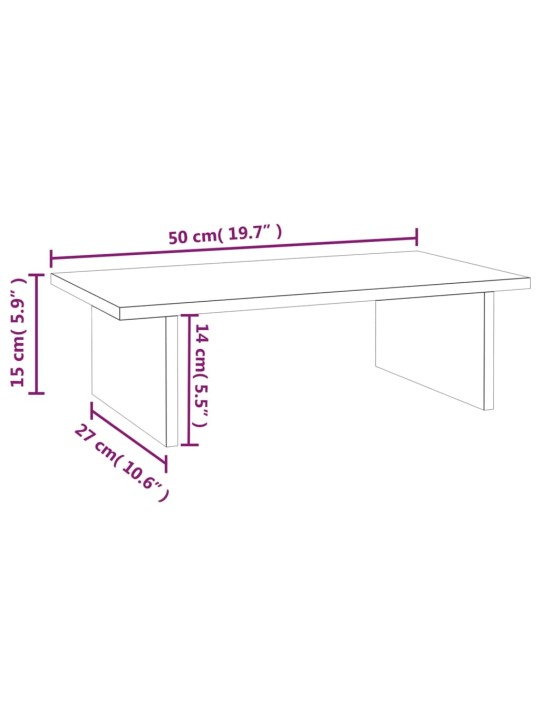 Stojan na monitor 50 x 27 x 15 cm masivní borové dřevo
