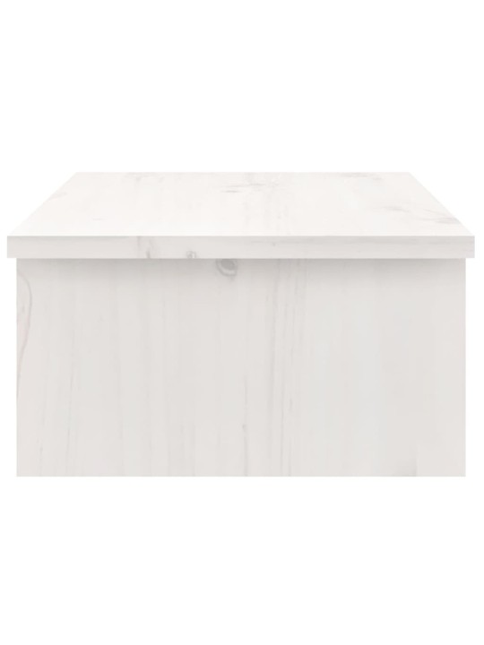 Stojan na monitor bílý 50x27x15 cm masivní borové dřevo
