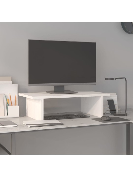 Stojan na monitor bílý 50x27x15 cm masivní borové dřevo