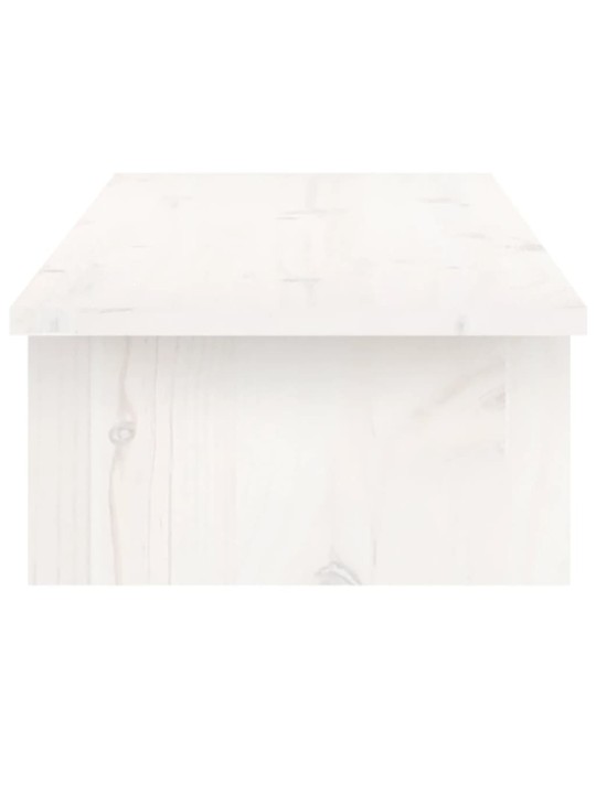 Stojan na monitor bílý 100 x 27 x 15 cm masivní borové dřevo