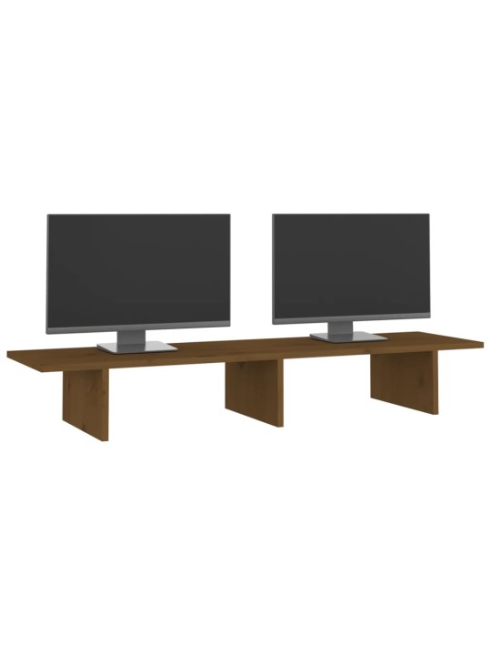Stojan na monitor medově hnědý 100x27x15 cm masivní borovice