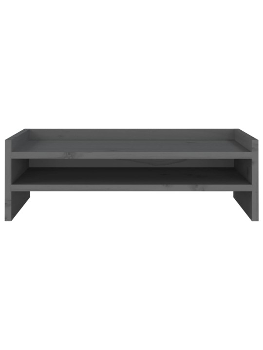 Stojan na monitor šedý 50x24x16 cm masivní borové dřevo