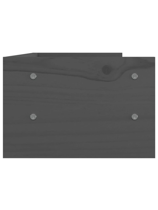 Stojan na monitor šedý 50x24x16 cm masivní borové dřevo