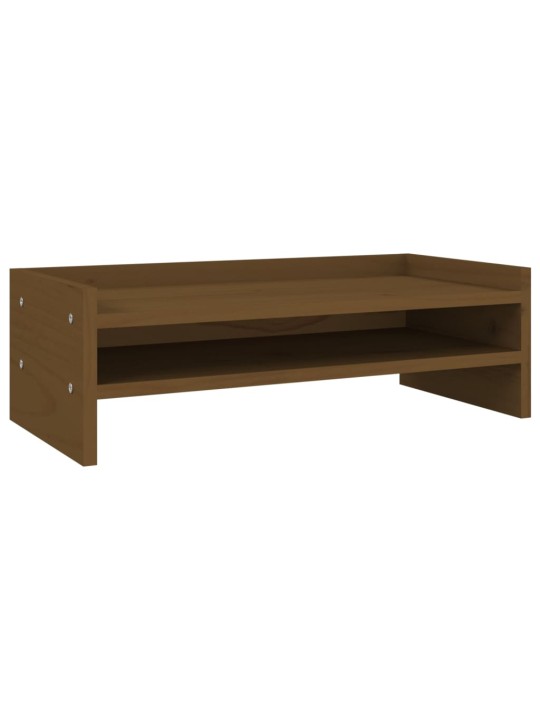 Stojan na monitor medově hnědý 50x24x16 cm masivní borové dřevo